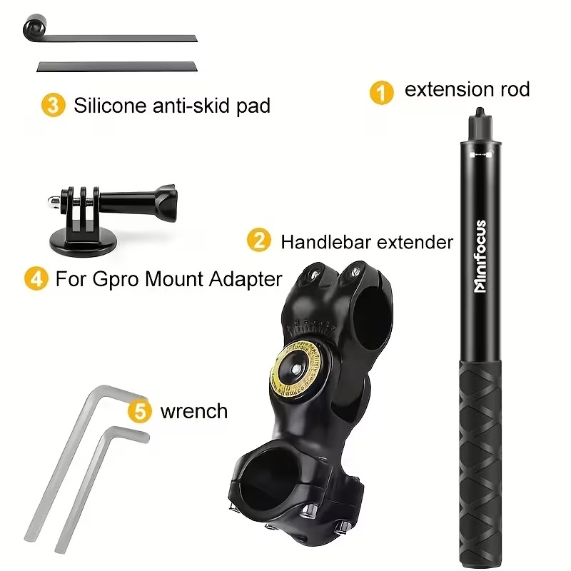 MINIFOCUS Motorcycle Handlebar Selfie Stick Camera Mount