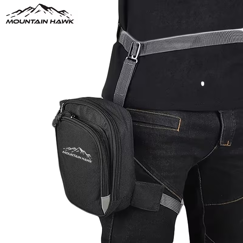 Mountain Hawk Motorcycle Leg Bag – Black