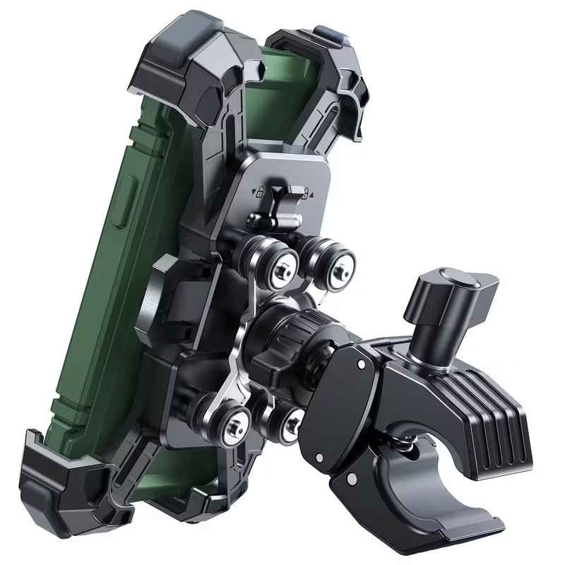 PANDAFAUCET Motorcycle Phone Mount with 4-Point Vibration Dampener