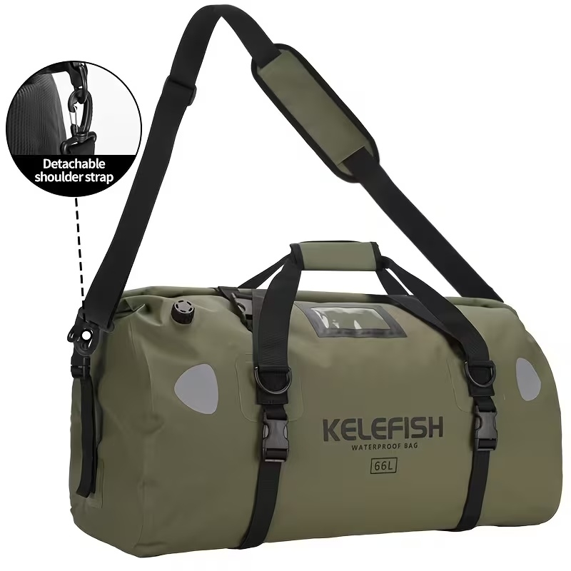 KELEFISH Waterproof Motorcycle Tail Duffel Bag 40L – Green
