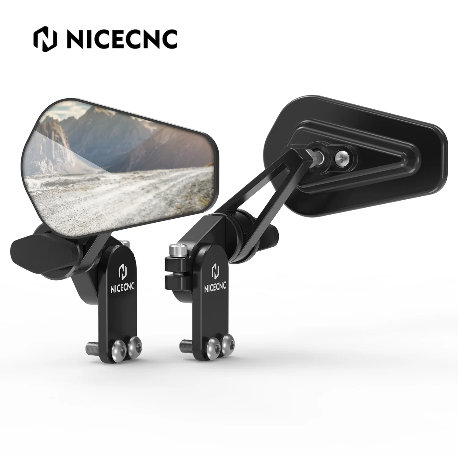 NICECNC Quick-Flip Folding Mirror Mount Kit – Black