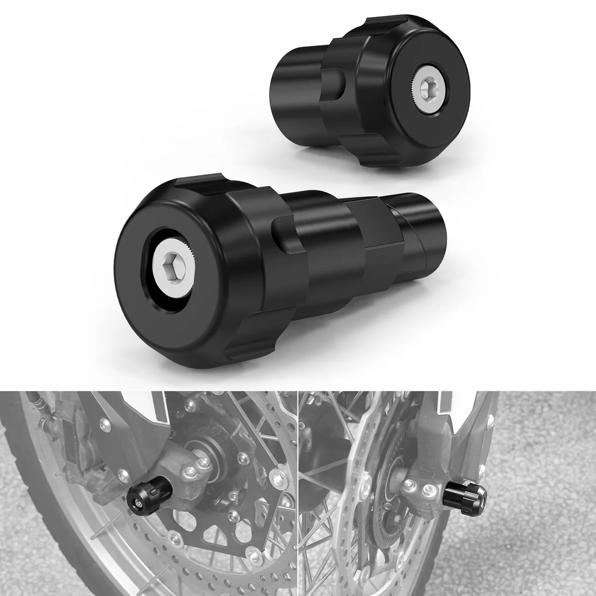 NICECNC Front Axle Fork Crash Sliders for Honda Africa Twin CRF1100L – Black